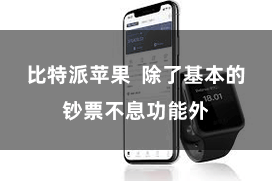 比特派苹果 除了基本的钞票不息功能外