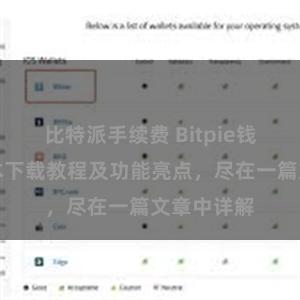 比特派手续费 Bitpie钱包最新版本下载教程及功能亮点，尽在一篇文章中详解