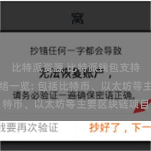比特派资源 比特派钱包支持的区块链网络一览: 包括比特币、以太坊等主要区块链项目