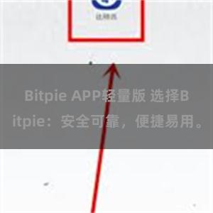 Bitpie APP轻量版 选择Bitpie：安全可靠，便捷易用。