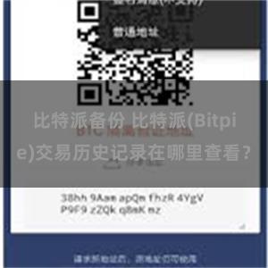 比特派备份 比特派(Bitpie)交易历史记录在哪里查看？