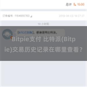 Bitpie支付 比特派(Bitpie)交易历史记录在哪里查看？