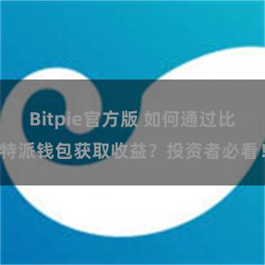 Bitpie官方版 如何通过比特派钱包获取收益？投资者必看！